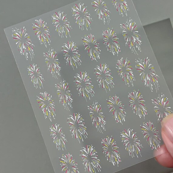 New Year's Fireworks Nail decal sticker/ Nail art/ 3D Adhesive/ DIY use