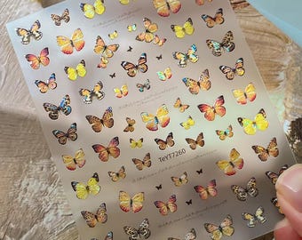 Spring Autumn Butterfly Nail decal sticker/ Nail art/ 3D Adhesive/ DIY use