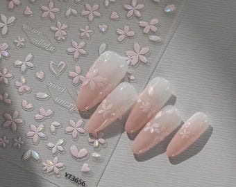 Lente kersenbloesem bloemen bloemen nagel sticker sticker/nail art/3D-lijm/zelf-gebruik