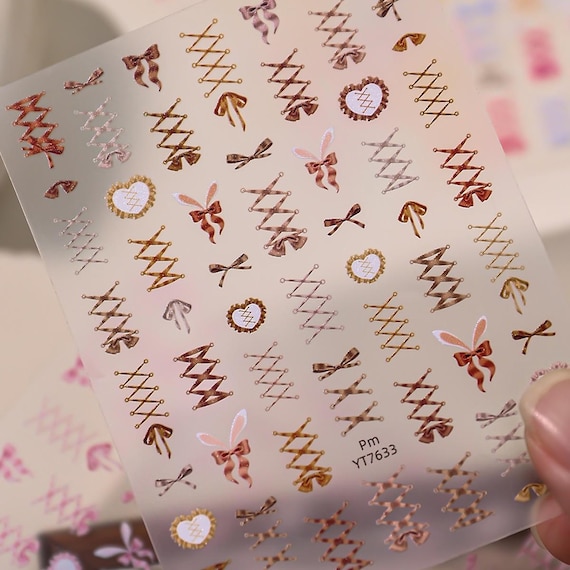 Ballet Bow Nail decal sticker/ Nail art/ 3D Adhesive/ DIY use