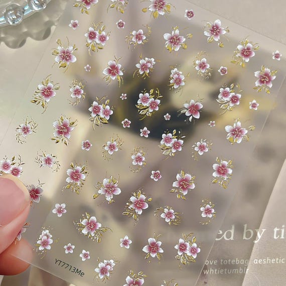 Five-petaled Flower Nail decal sticker/ Nail art/ 3D Adhesive/ DIY use