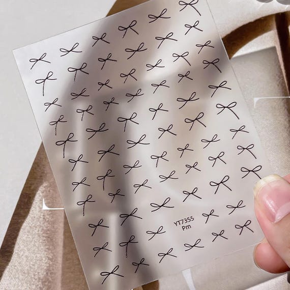 Simple Bow Nail decal sticker/ Nail art/ 3D Adhesive/ DIY use