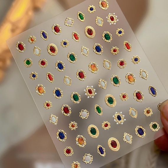 Jelly Gem Nail decal sticker/ Nail art/ 3D Adhesive/ DIY use