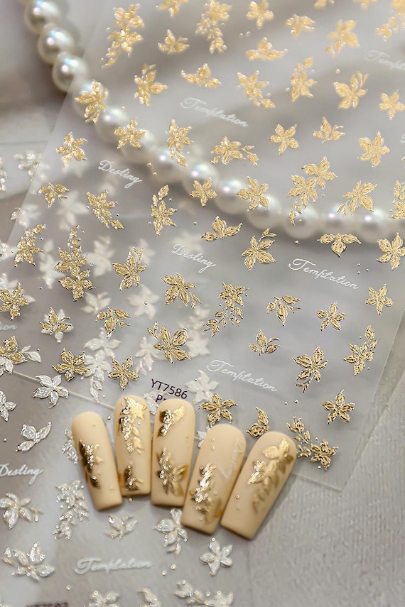Flowers Nail decal sticker/ Nail art/ 3D Adhesive/ DIY use