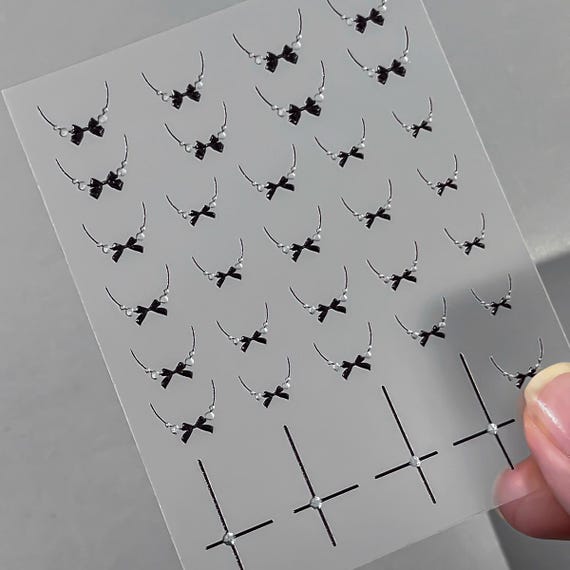 Bow Tie Headband Nail decal sticker/ Nail art/ 3D Adhesive/ DIY use