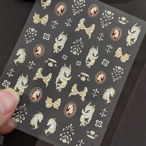 Unicorn Nail decal sticker/ Nail art/ 3D Adhesive/ DIY use