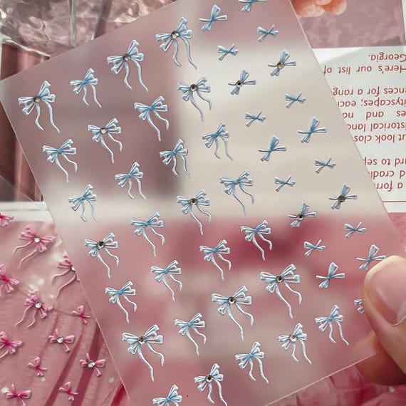 Diamond Bow Nail decal sticker/ Nail art/ 3D Adhesive/ DIY use