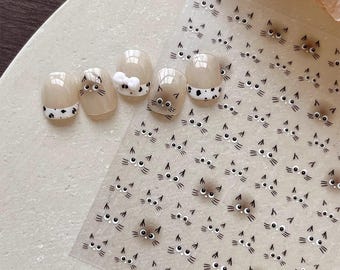 Cartoon Cat Nail decal sticker/ Nail art/ 3D Adhesive/ DIY use