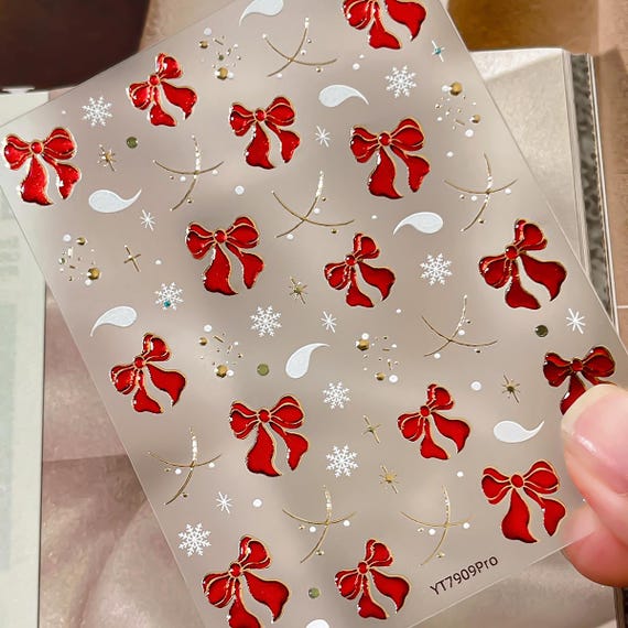 Shining Bow Nail decal sticker/ Nail art/ 3D Adhesive/ DIY use