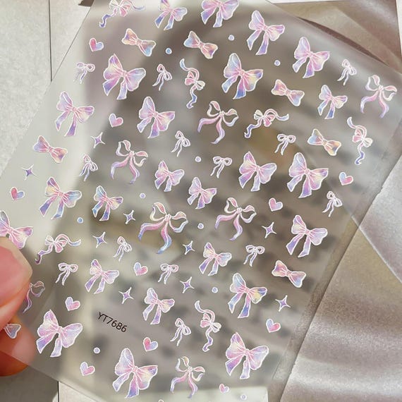 Dreamy Bow Tie Nail decal sticker/ Nail art/ 3D Adhesive/ DIY use