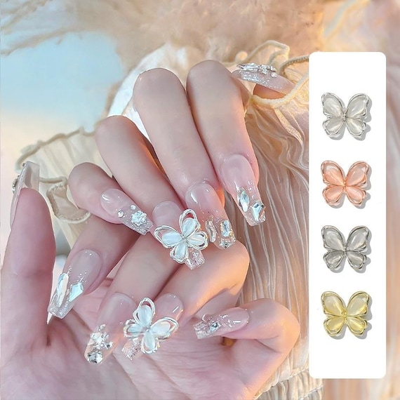 5Pcs Alloy 13*14mm Butterfly DIY nail art accessories