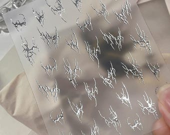 Hand-painted Antler Lines Nail decal sticker/ Nail art/ 3D Adhesive/ DIY use