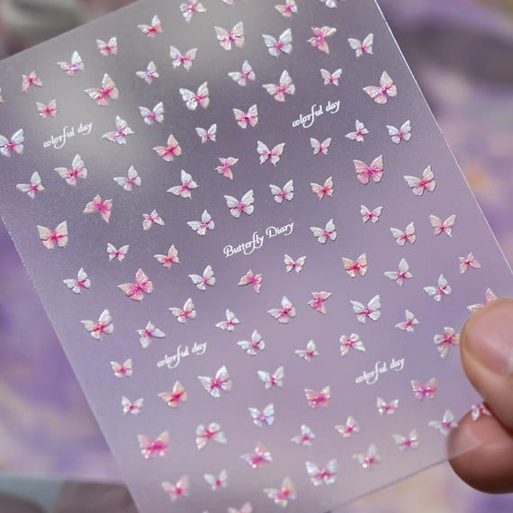 Spring Butterfly Nail decal sticker/ Nail art/ 3D Adhesive/ DIY use