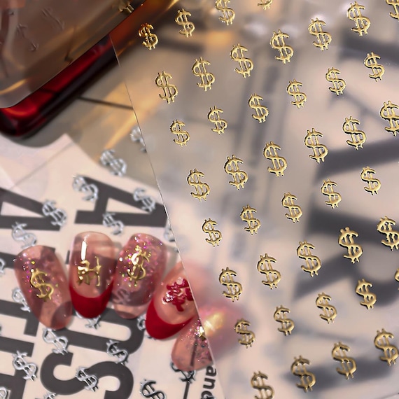 US Dollar Nail decal sticker/ Nail art/ 3D Adhesive/ DIY use