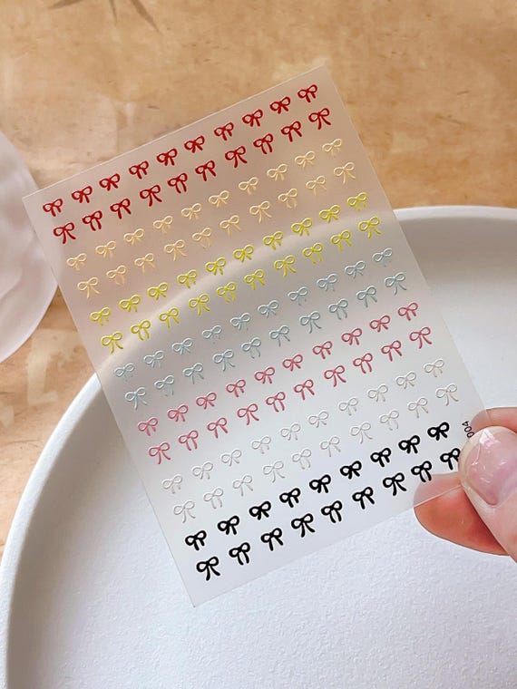 Colorful simple bow decal sticker/ nail art/ 3D Nail Adhesive/ DIY use