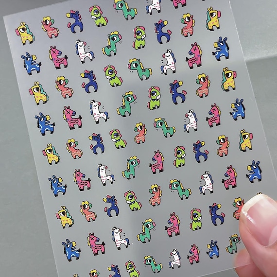 Cartoon Pony Nail decal sticker/ Nail art/ 3D Adhesive/ DIY use