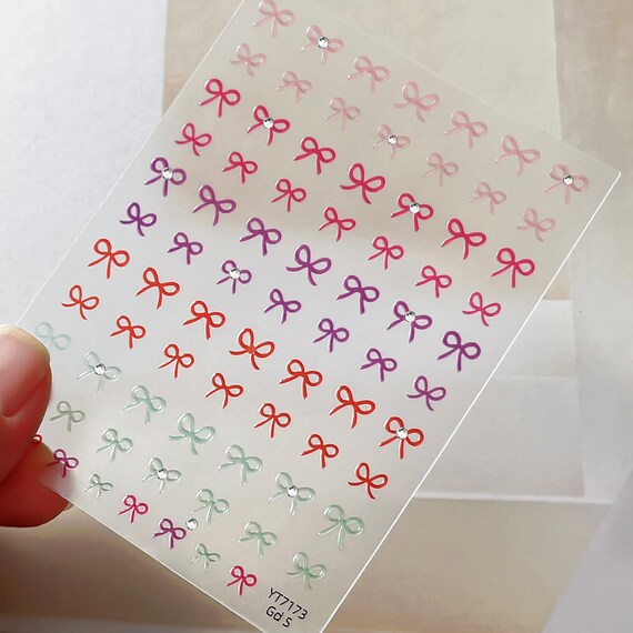 Jelly Bow Tie Nail decal sticker/ Nail art/ 3D Adhesive/ DIY use