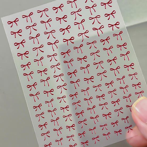 Bow Nail decal sticker/ Nail art/ 3D Adhesive/ DIY use