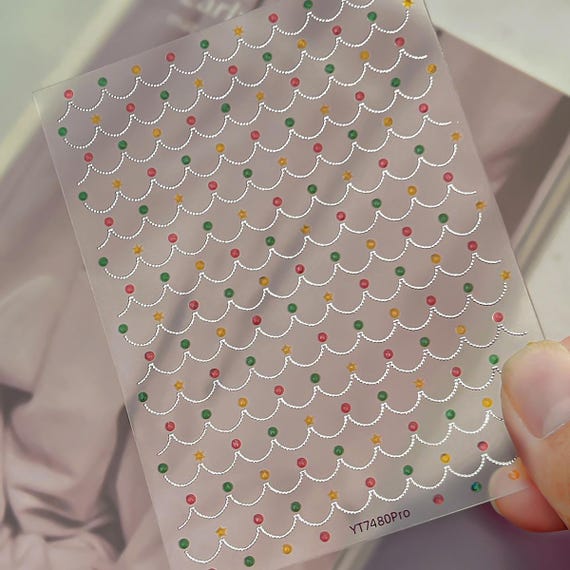 Christmas Chain Nail decal sticker/ Nail art/ 3D Adhesive/ DIY use