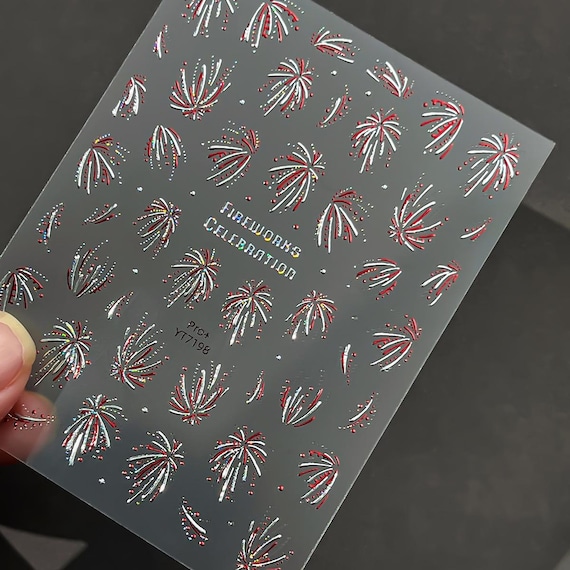 Fireworks Nail decal sticker/ Nail art/ 3D Adhesive/ DIY use