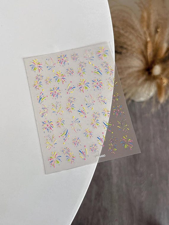 Fireworks Nail decal sticker/ Nail art/ 3D Adhesive/ DIY use