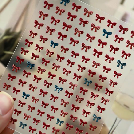 Embossed Bow Tie Nail decal sticker/ Nail art/ 3D Adhesive/ DIY use