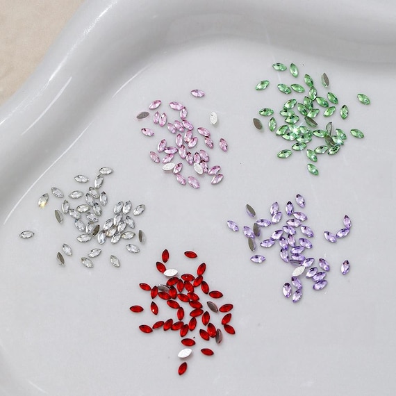 1440pcs Flat-bottomed Marquise Cut 1.5*3mm full package of colored crystals glass nail art accessory