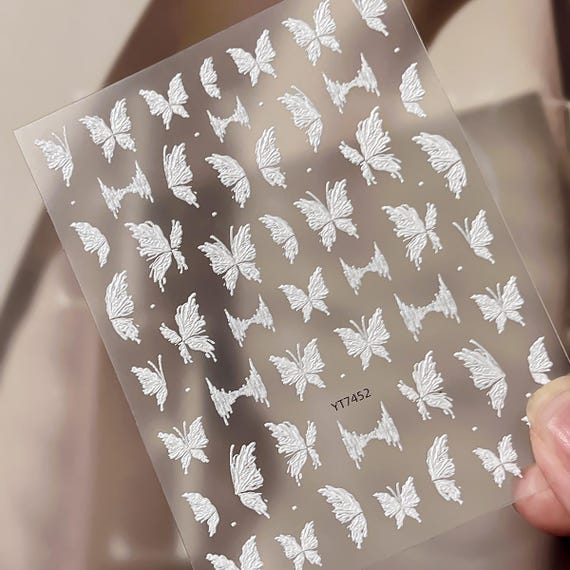Plaster Butterfly Nail decal sticker/ Nail art/ 3D Adhesive/ DIY use
