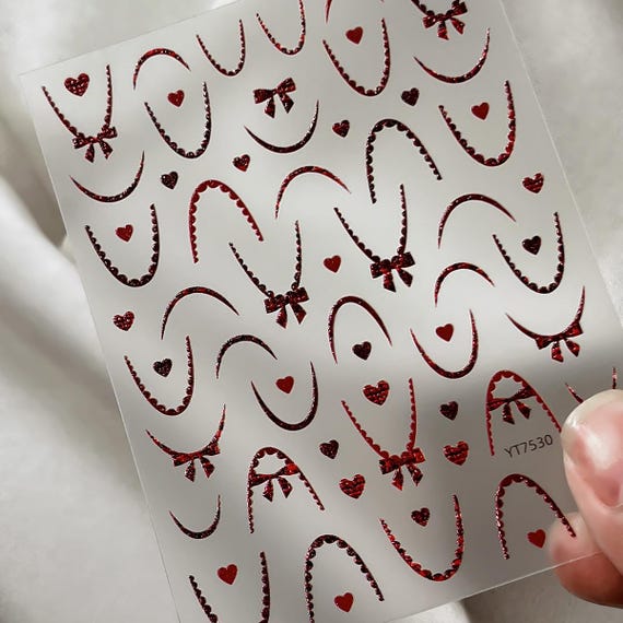 French Houndstooth Nail decal sticker/ Nail art/ 3D Adhesive/ DIY use