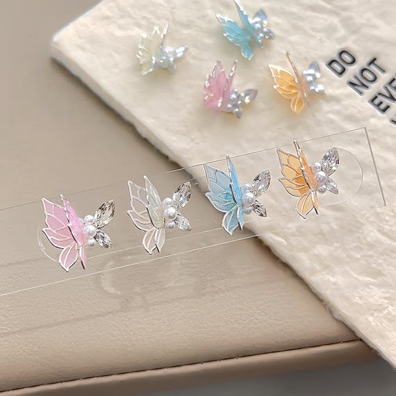 3Pcs Zircon 3D Butterfly 12.5*13.5mm nail art decoration