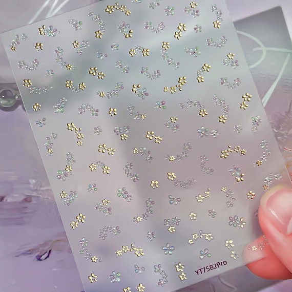 Little Flower Nail decal sticker/ Nail art/ 3D Adhesive/ DIY use