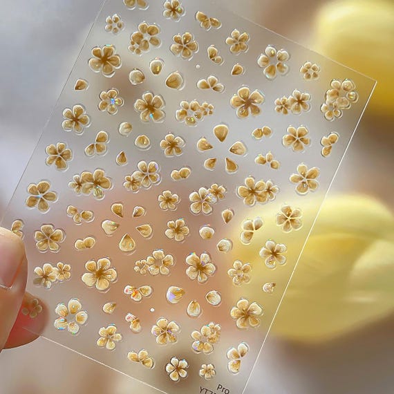 Honey Flower Nail decal sticker/ Nail art/ 3D Adhesive/ DIY use
