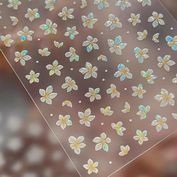 Flower Nail decal sticker/ Nail art/ 3D Adhesive/ DIY use