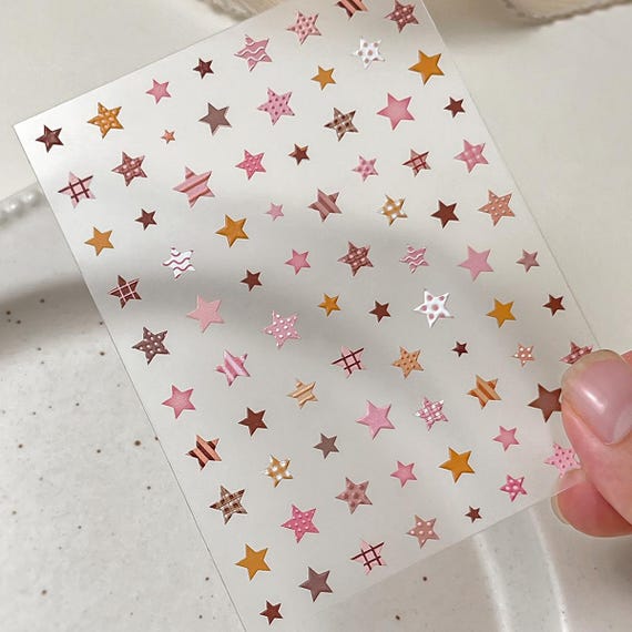 Cookie Stars Nail decal sticker/ Nail art/ 3D Adhesive/ DIY use