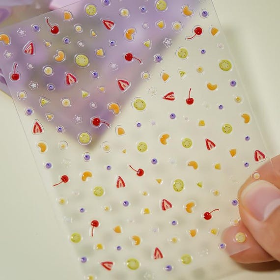 Summer Cartoon Fruits Nail decal sticker/ Nail art/ 3D Adhesive/ DIY use