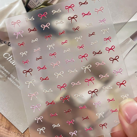 Dots Bow Tie Nail decal sticker/ Nail art/ 3D Adhesive/ DIY use