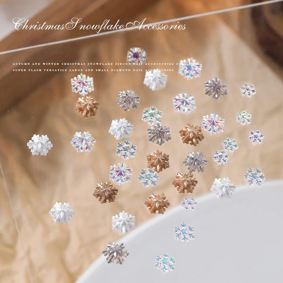Christmas Resin snowflakes 50pcs Flat bottom DIY nail art accessories