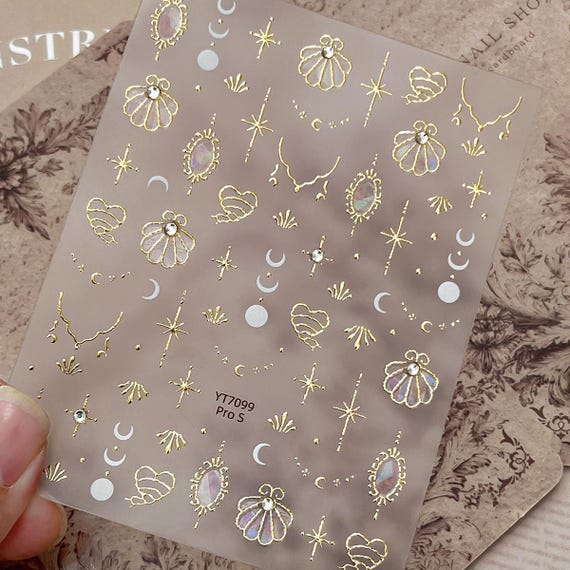 Retro Rococo Nail decal sticker/ Nail art/ 3D Adhesive/ DIY use