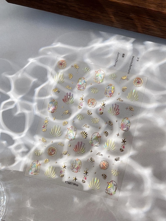 Marine shell nail decal sticker/ 3D nail art/ DIY use