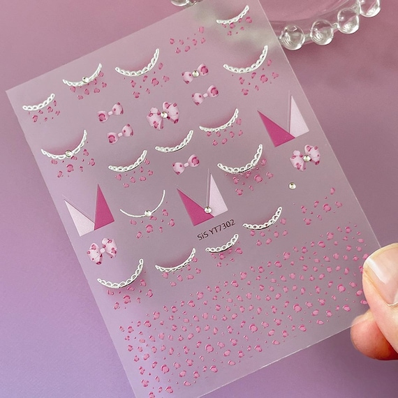 French Leopard Print Nail decal sticker/ Nail art/ 3D Adhesive/ DIY use