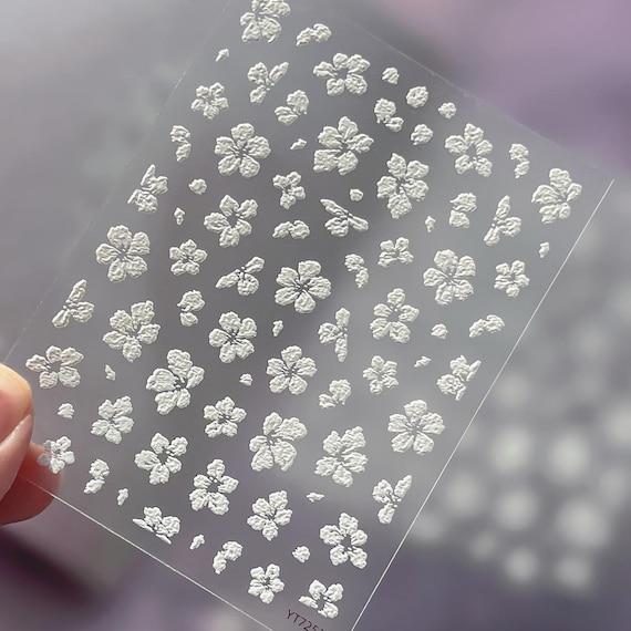 Spring Floral Flowers Nail decal sticker/ Nail art/ 3D Adhesive/ DIY use