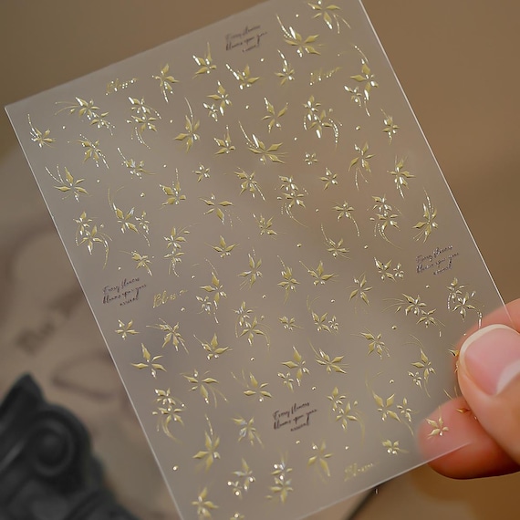 Spring Floral Flowers Nail decal sticker/ Nail art/ 3D Adhesive/ DIY use