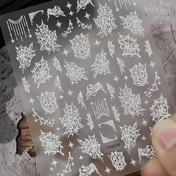 Halloween Evil Demon Spider Web Nail decal sticker/ Nail art/ 3D Adhesive/ DIY use