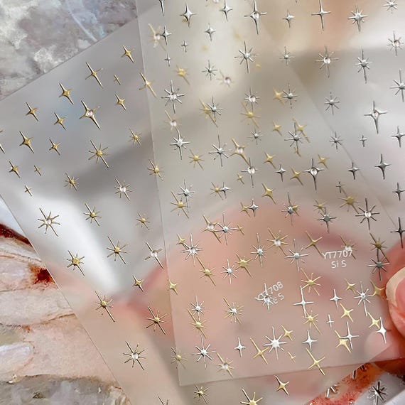 Stars Nail decal sticker/ Nail art/ 3D Adhesive/ DIY use