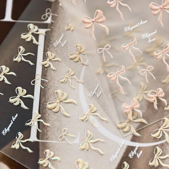 Sweet Bow Nail decal sticker/ Nail art/ 3D Adhesive/ DIY use