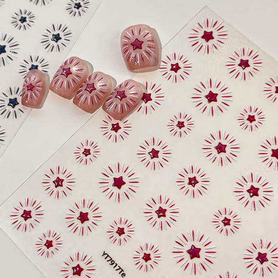 Cartoon Shining Stars Nail decal sticker/ Nail art/ 3D Adhesive/ DIY use