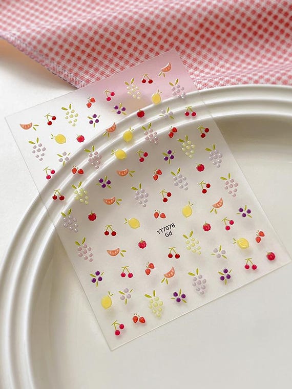 Fruits Nail decal sticker/ Nail art/ 3D Adhesive/ DIY use