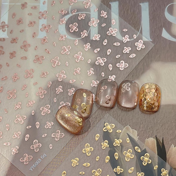 Delicate Flower Nail decal sticker/ Nail art/ 3D Adhesive/ DIY use