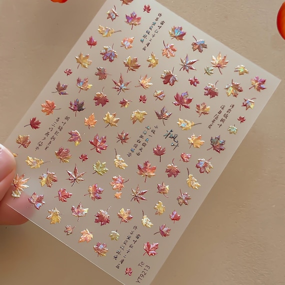 Autumn Maple Leaf Nail Stickers, Fall Leaf Decals for Nails & Phone Case DIY Decor