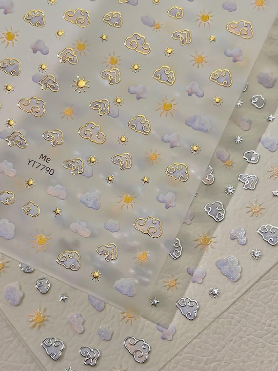 Oil Painting Clouds Nail decal sticker/ Nail art/ 3D Adhesive/ DIY use